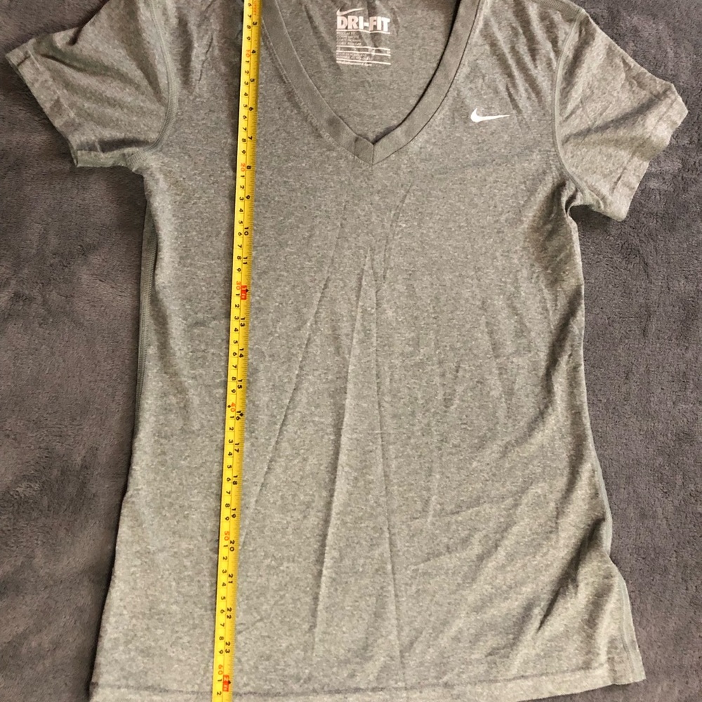 Nike Women's Gray Dri-FIT V-Neck Tee